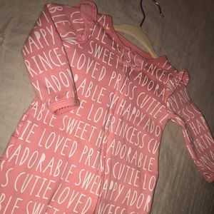 pink carters ruffle zip footie